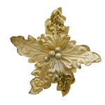 FLOR NAVIDEÑA DORADA 22CM (BJX80)