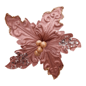 FLOR NAVIDEÑA PALO ROSA 22CM (BJX80)