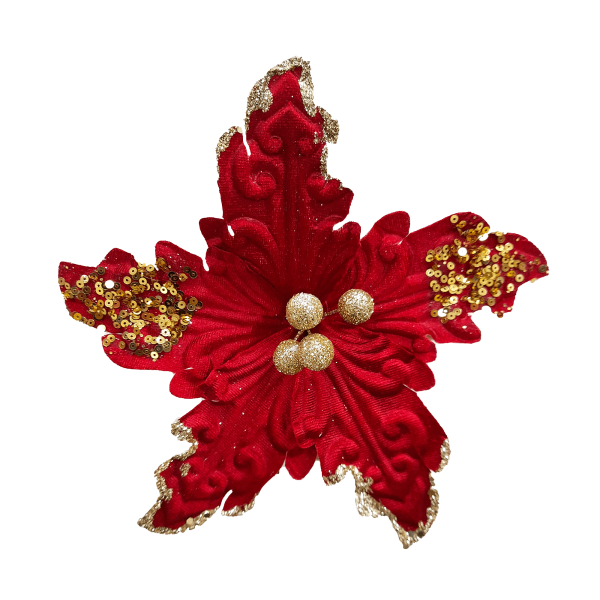 FLOR NAVIDEÑA ROJA 22CM (BJX80)