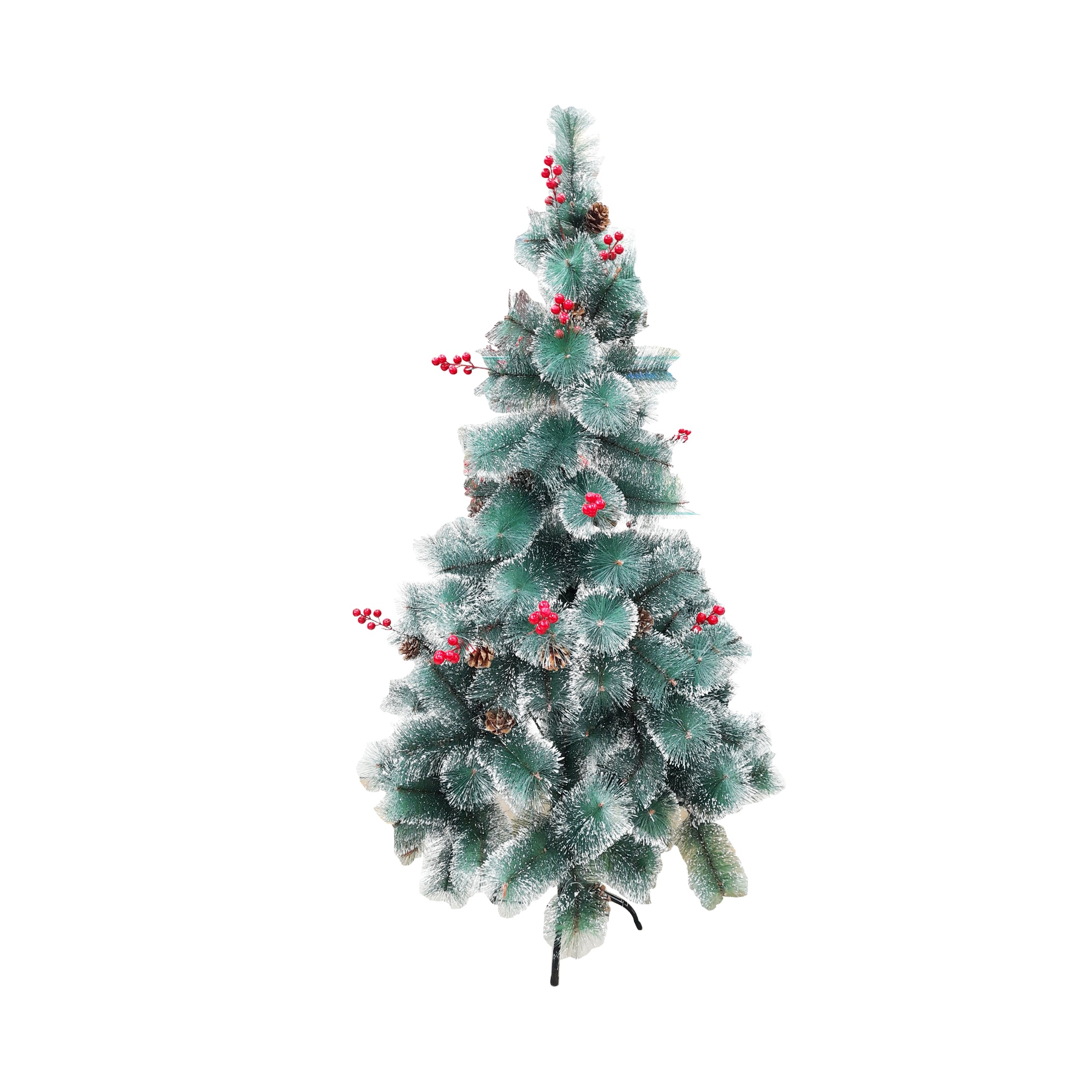 ARBOL NAVIDEÑO ERIZO PUNTAS BLANCAS DECORADO 150CM 150T