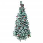 ARBOL NAVIDEÑO ERIZO PUNTAS BLANCAS DECORADO 210CM 360T
