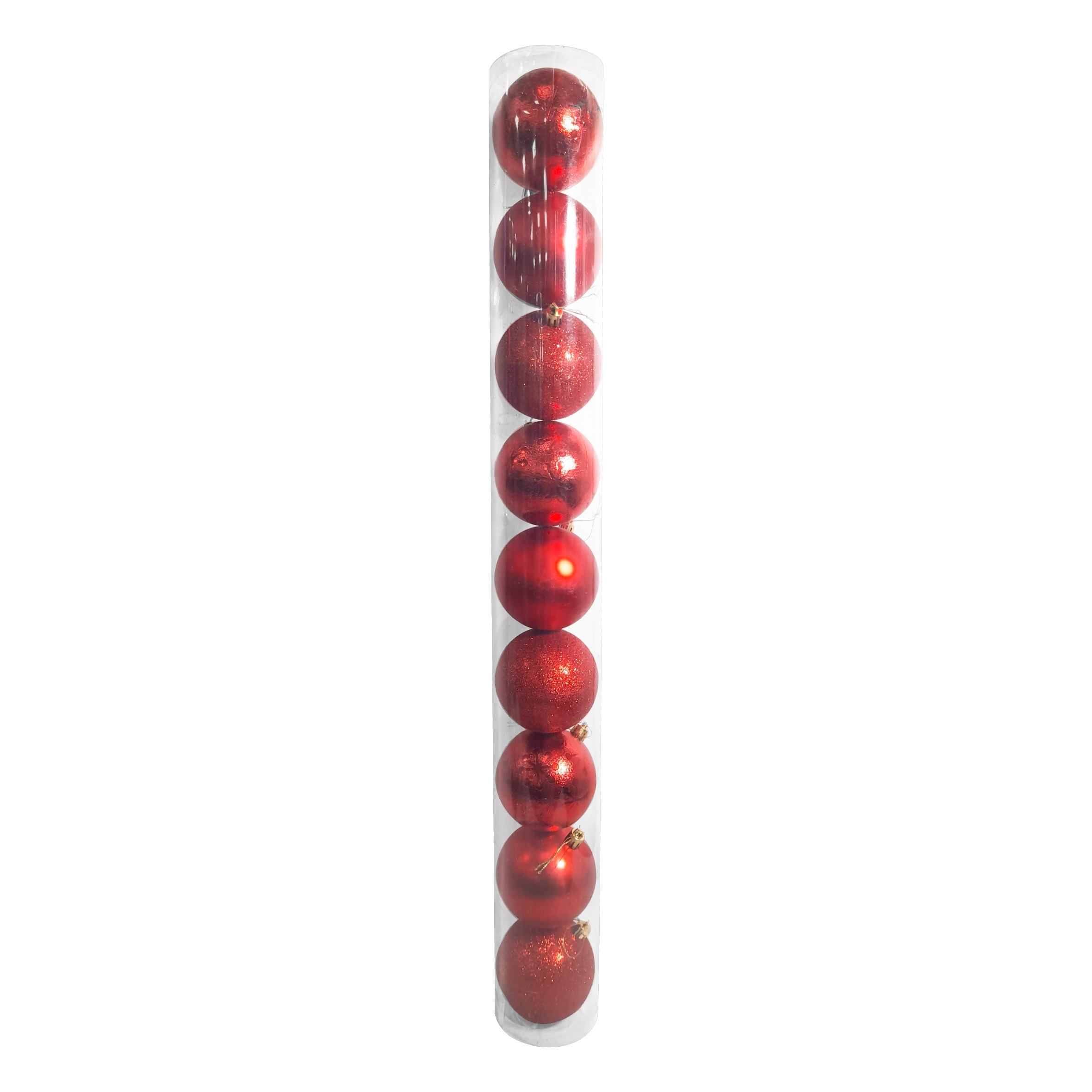BOLA NAVIDEÑA ROJA BRILLANTE 8CM X9