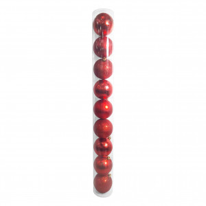 BOLA NAVIDEÑA ROJA 8CM X9
