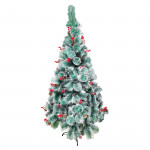 ARBOL NAVIDEÑO ERIZO PUNTAS BLANCAS DECORADO 180CM 260T
