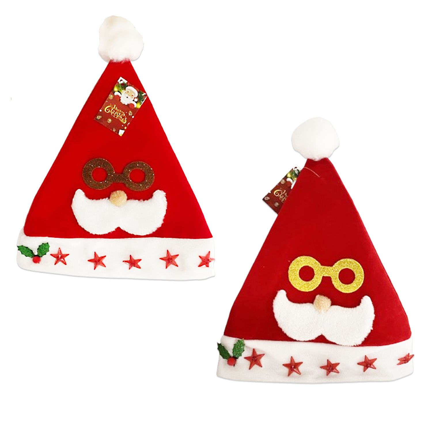 GORRO NAVIDEÑO INFANTIL CON LUZ 31*24CM (PQTX12)