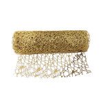 MALLA NAVIDEÑA NIDO DE PAJARO DORADA 24CM*5Y