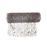 MALLA NAVIDEÑA NIDO DE PAJARO PLATEADA 24CM*5Y