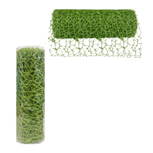 MALLA NAVIDEÑA NIDO DE PAJARO VERDE 24CM*5Y