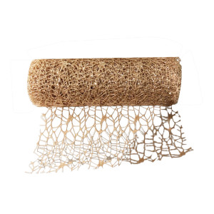 MALLA NAVIDEÑA NIDO DE PAJARO CHAMPAÑA 24CM*5Y