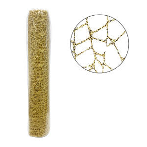 MALLA NAVIDEÑA NIDO DE PAJARO DORADA 48CM*5Y