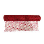 MALLA NAVIDEÑA NIDO DE PAJARO ROJA 48CM*5Y