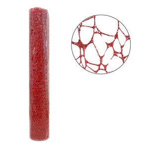 MALLA NAVIDEÑA NIDO DE PAJARO ROJA 48CM*5Y