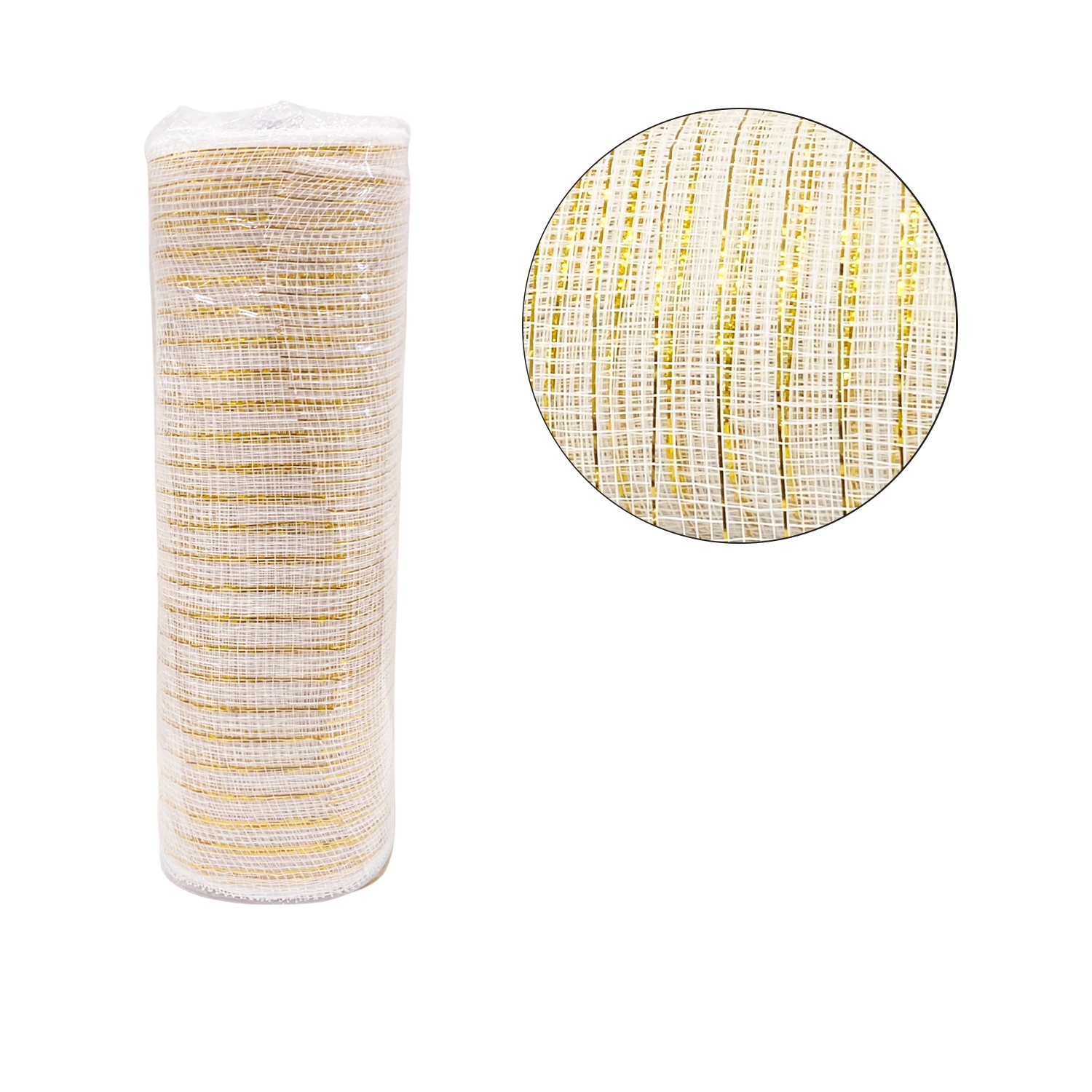 MALLA NAVIDEÑA TRADICIONAL CHAMPAÑA 26CM*10Y