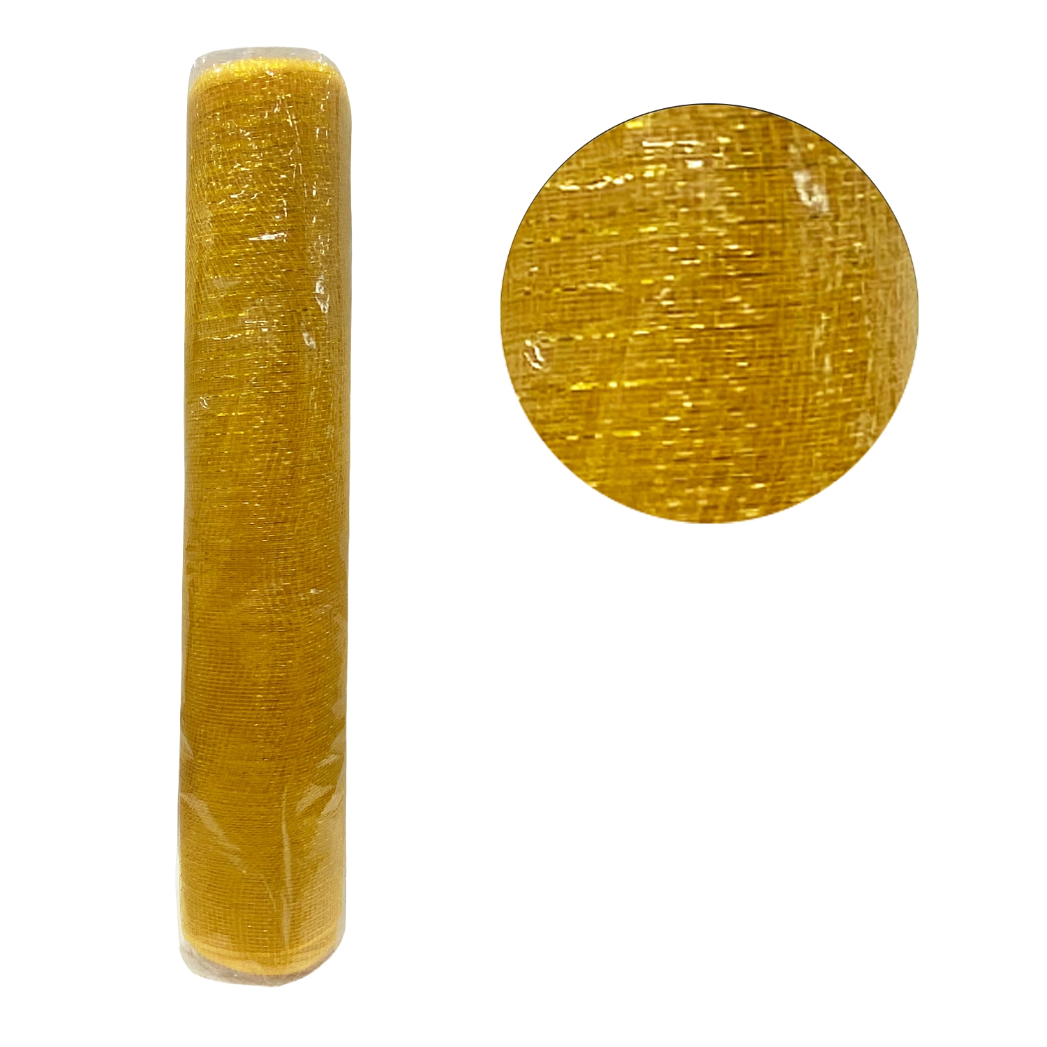 MALLA NAVIDEÑA TRADICIONAL DORADA 52CM*10Y