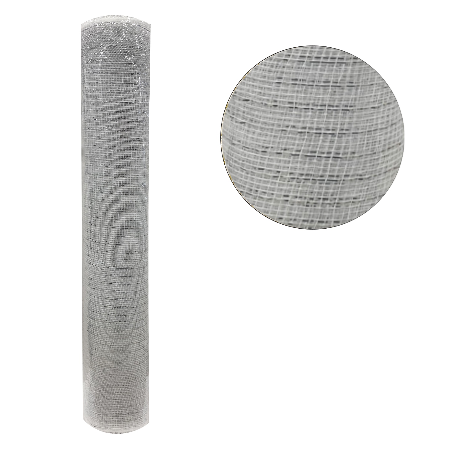 MALLA NAVIDEÑA TRADICIONAL BLANCA 52CM*10Y