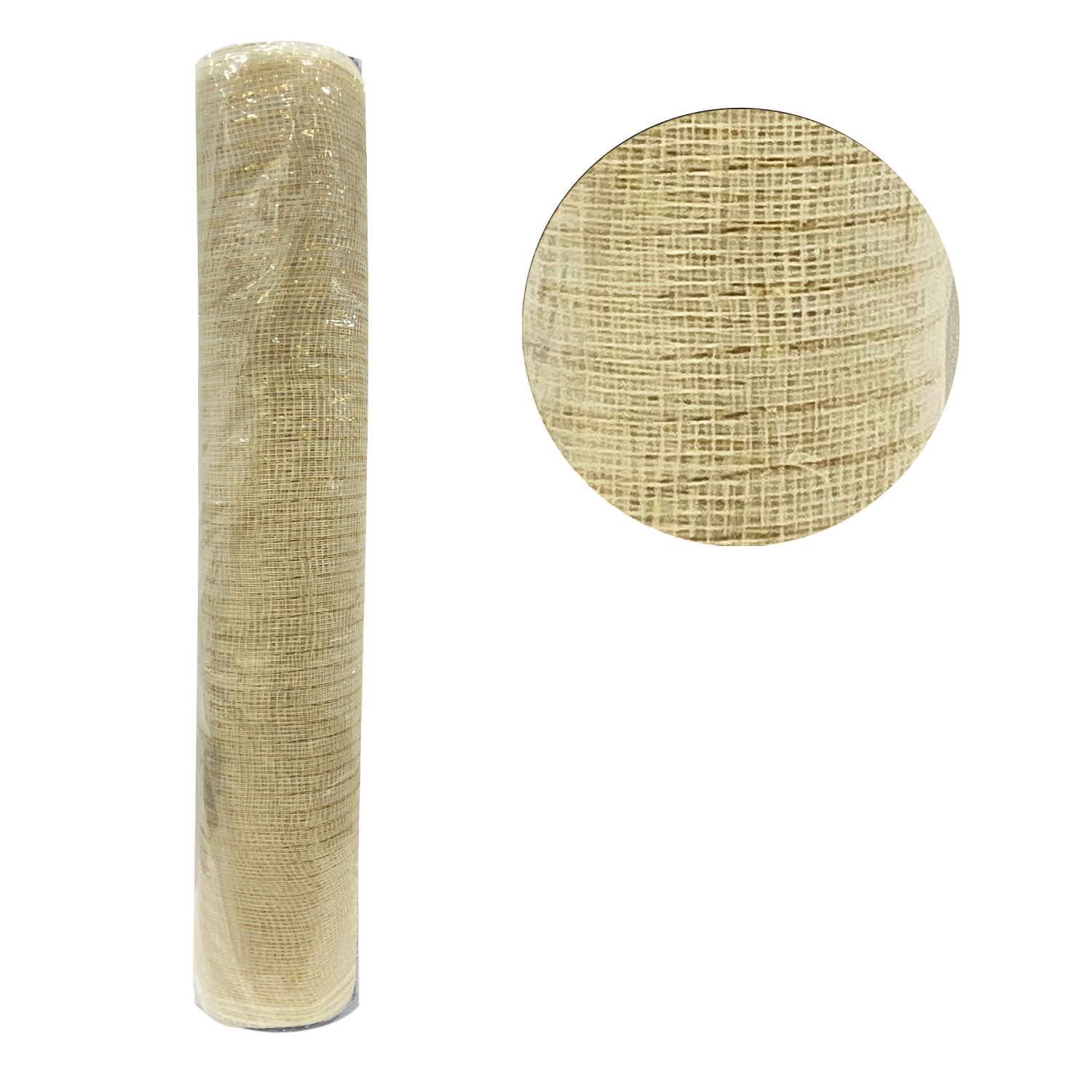 MALLA NAVIDEÑA TRADICIONAL BEIGE 52CM*10Y