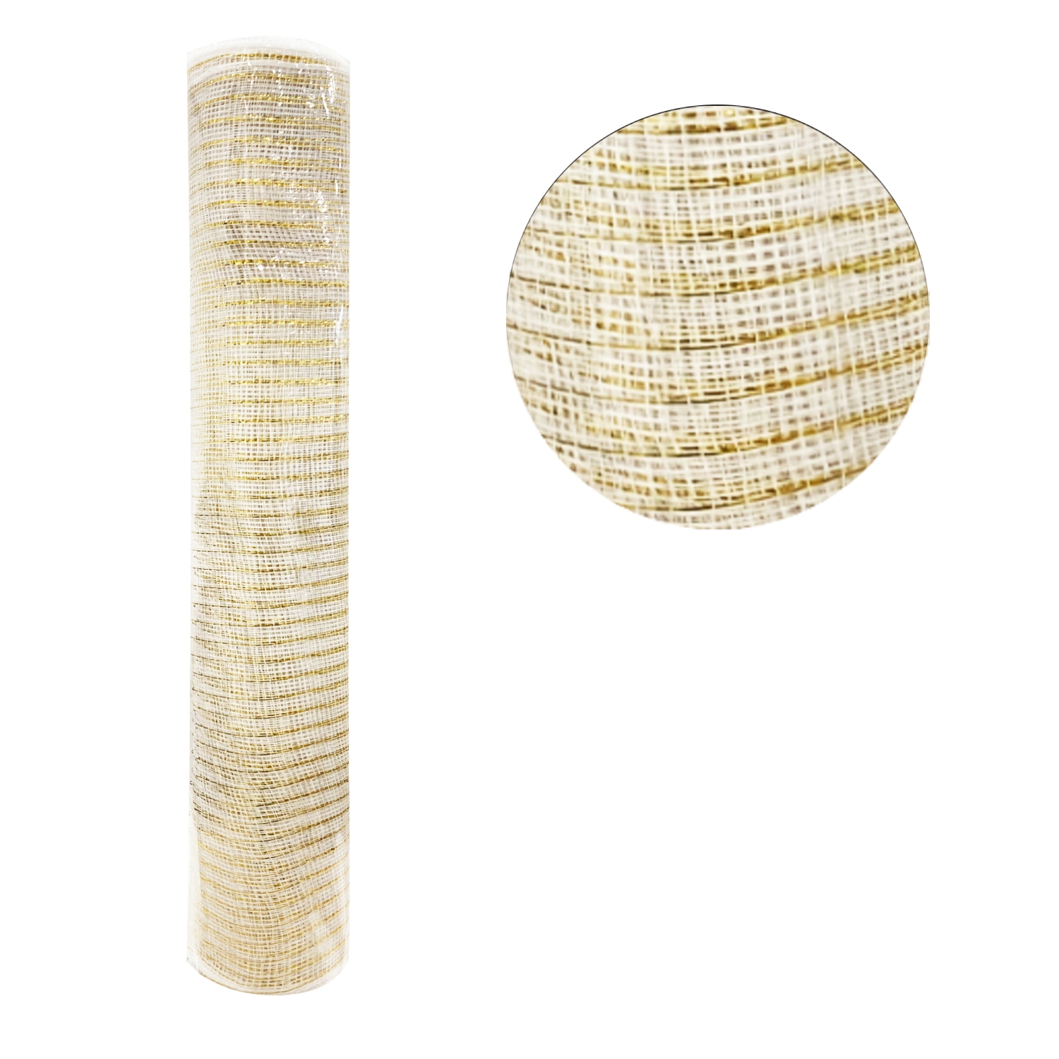 MALLA NAVIDEÑA TRADICIONAL CHAMPAÑA 52CM*10Y