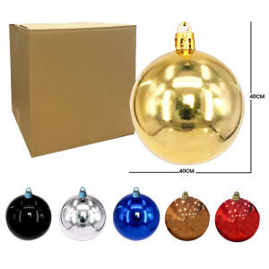BOLA NAVIDEÑA BRILLANTE SURTIDA 40CM