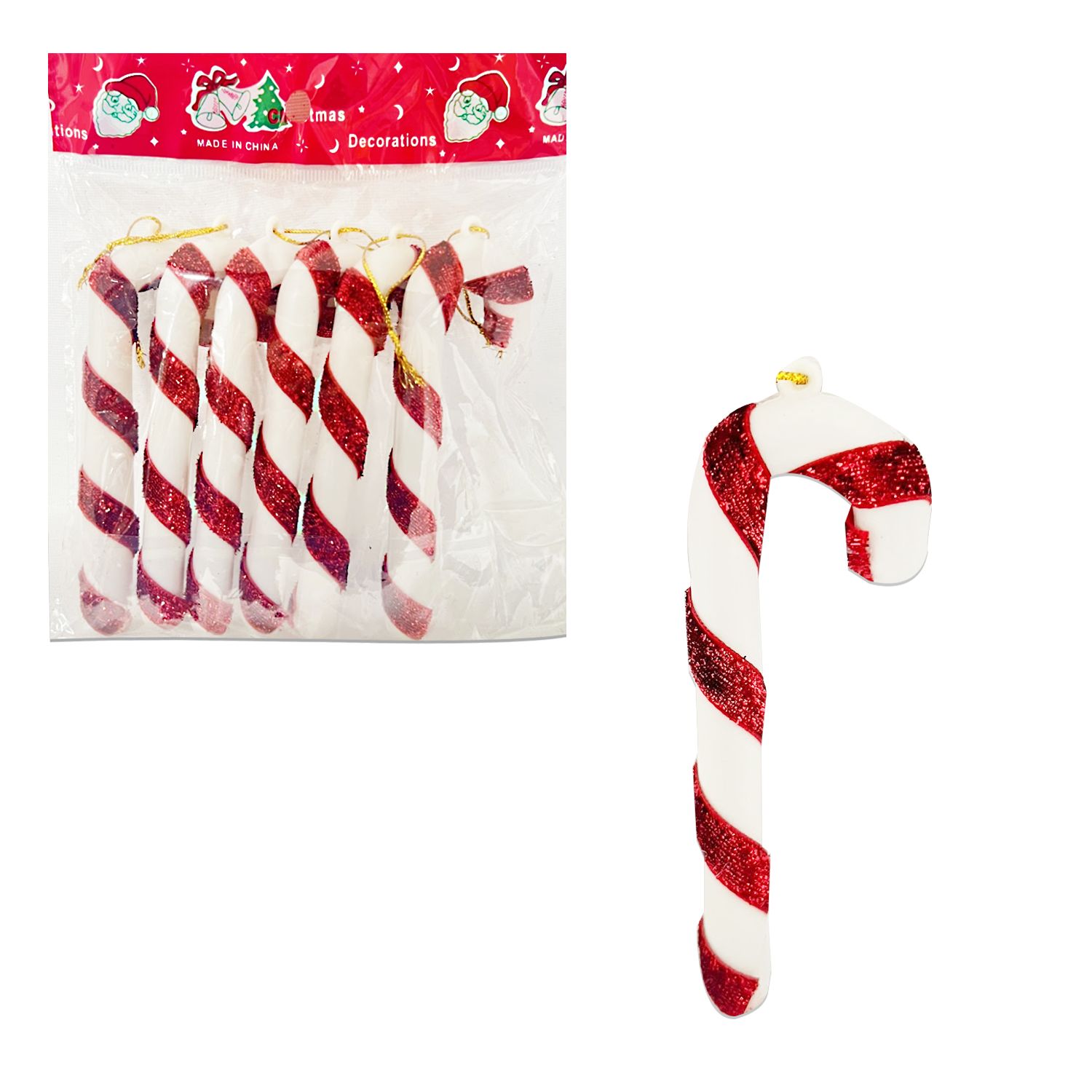 ADORNO BASTON NAVIDEÑO X6