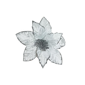 FLOR NAVIDEÑA BLANCA 25CM (BJX120)