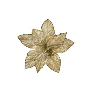 FLOR NAVIDEÑA DORADA 25CM (BJX120)