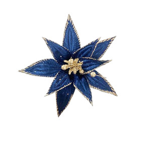 FLOR NAVIDEÑA AZUL TURQUI 35CM (BJX80)