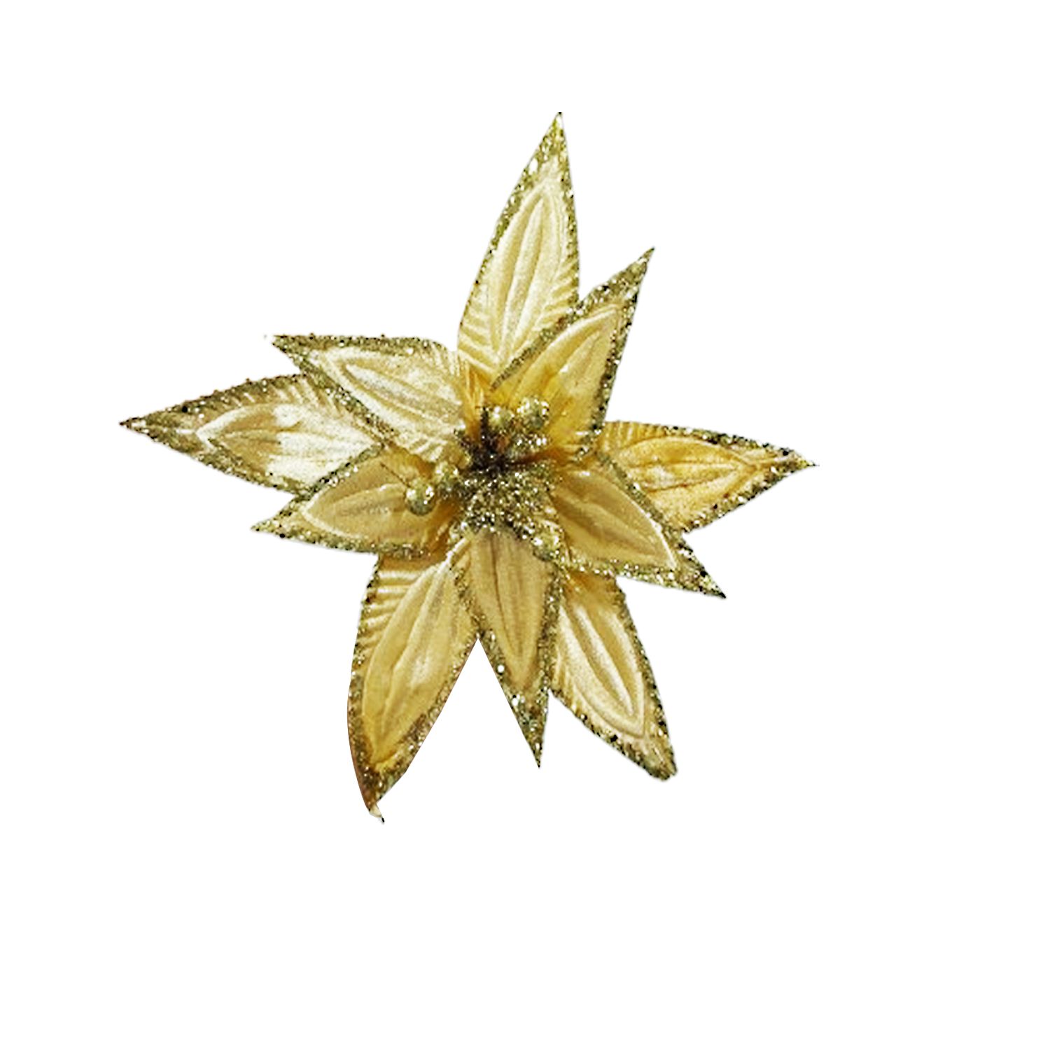 FLOR NAVIDEÑA DORADA 35CM (BJX80)