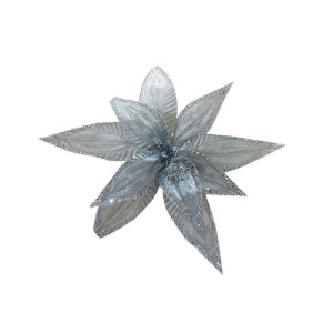 FLOR NAVIDEÑA PLATEADA 35CM (BJX80)