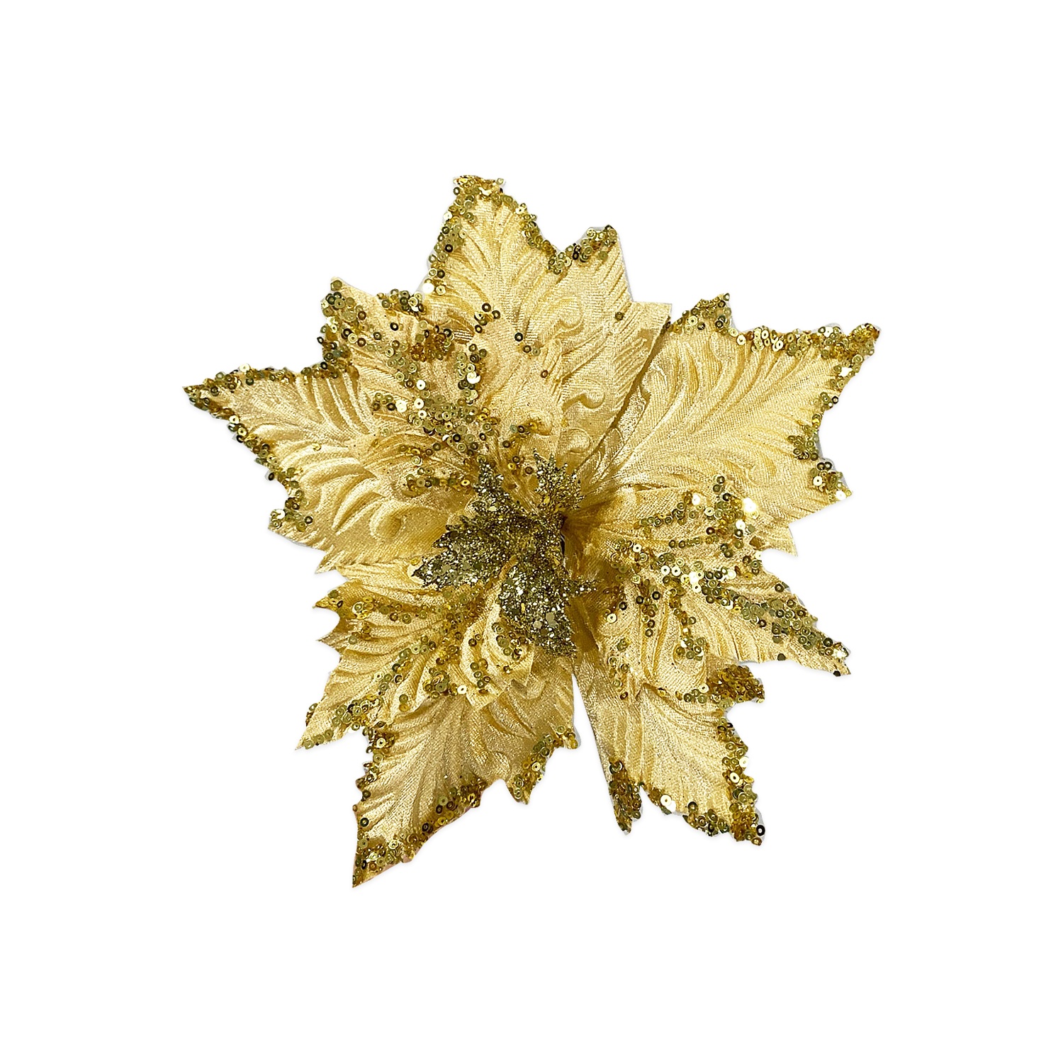 FLOR NAVIDEÑA DORADA 30CM (BJX100)