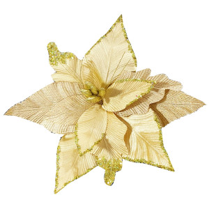 FLOR NAVIDEÑA DORADA 55CM (BJX60)