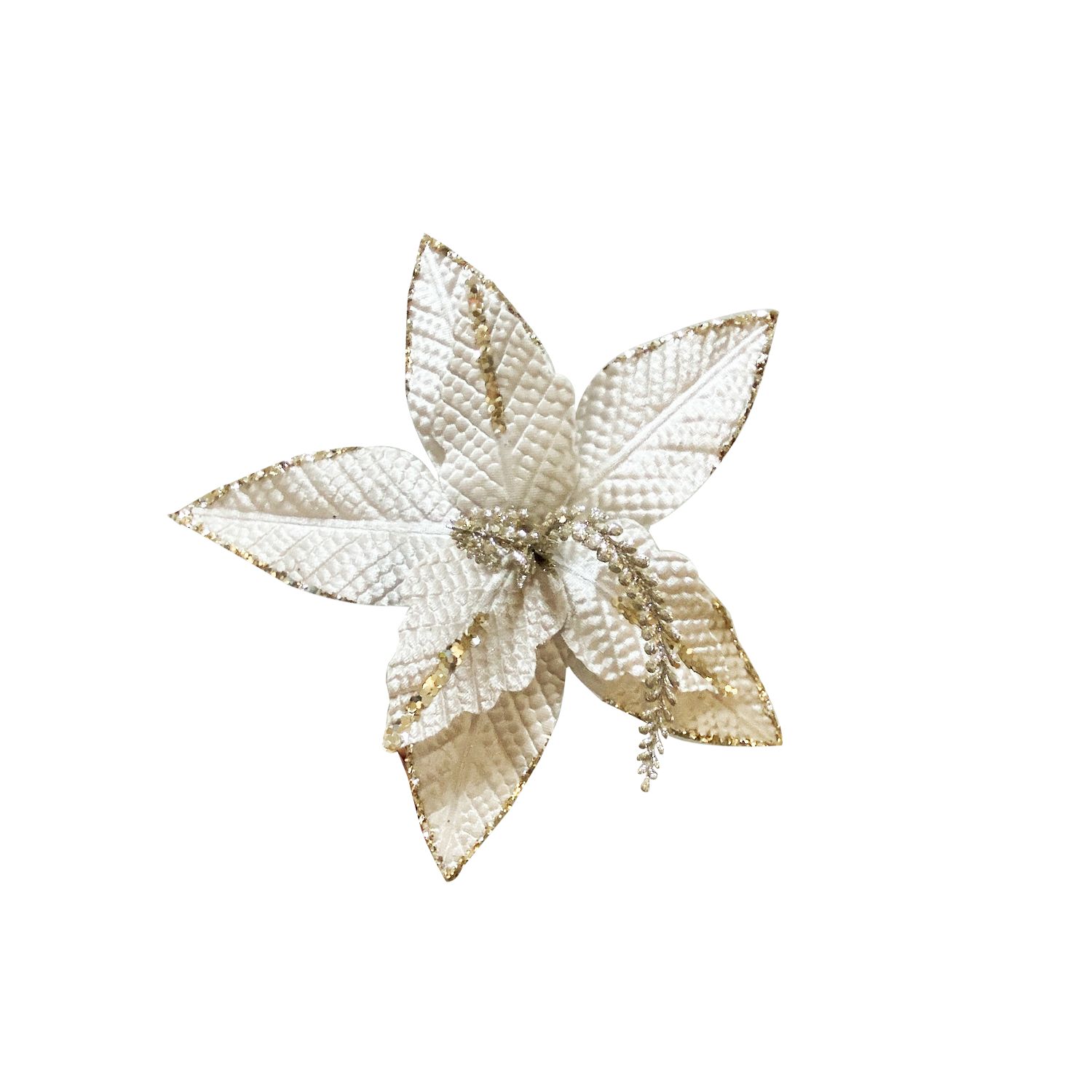 FLOR NAVIDEÑA CHAMPAÑA 31CM (BJX100)