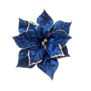 FLOR NAVIDEÑA AZUL TURQUI 37CM (BJX80)