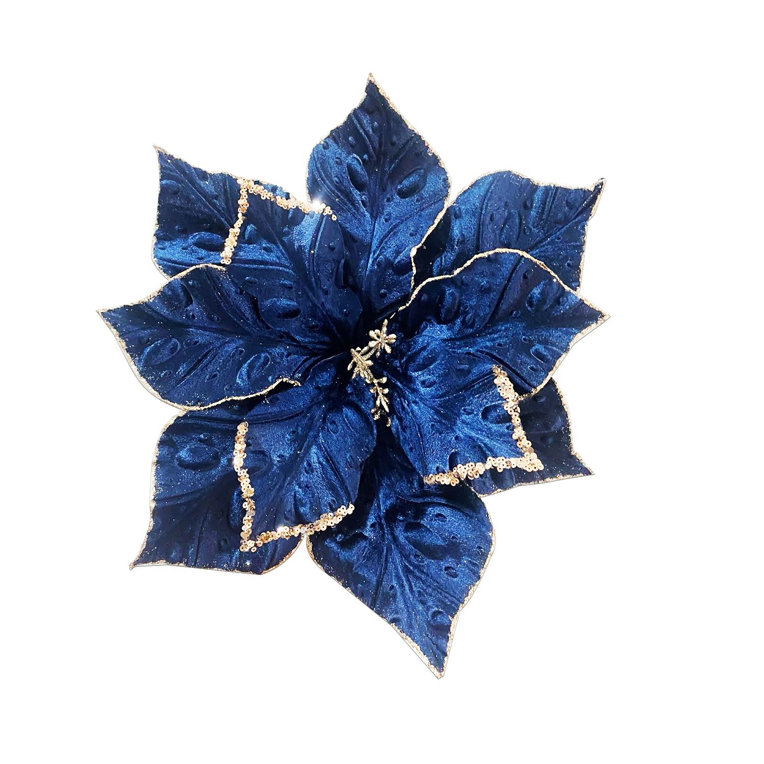 FLOR NAVIDEÑA AZUL TURQUI 37CM (BJX80)