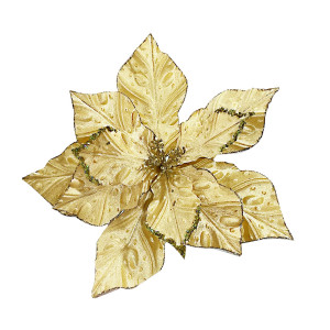 FLOR NAVIDEÑA DORADA 37CM (BJX80)