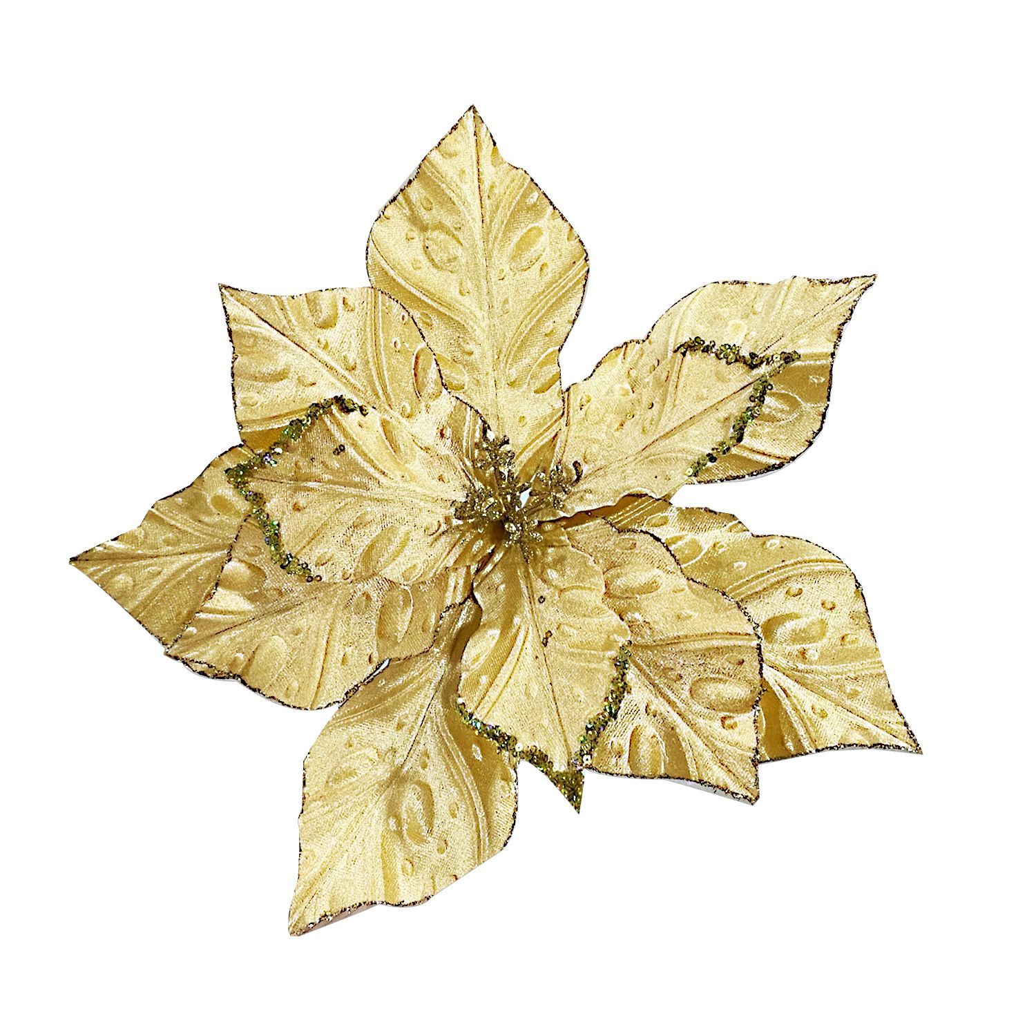 FLOR NAVIDEÑA DORADA 37CM (BJX80)
