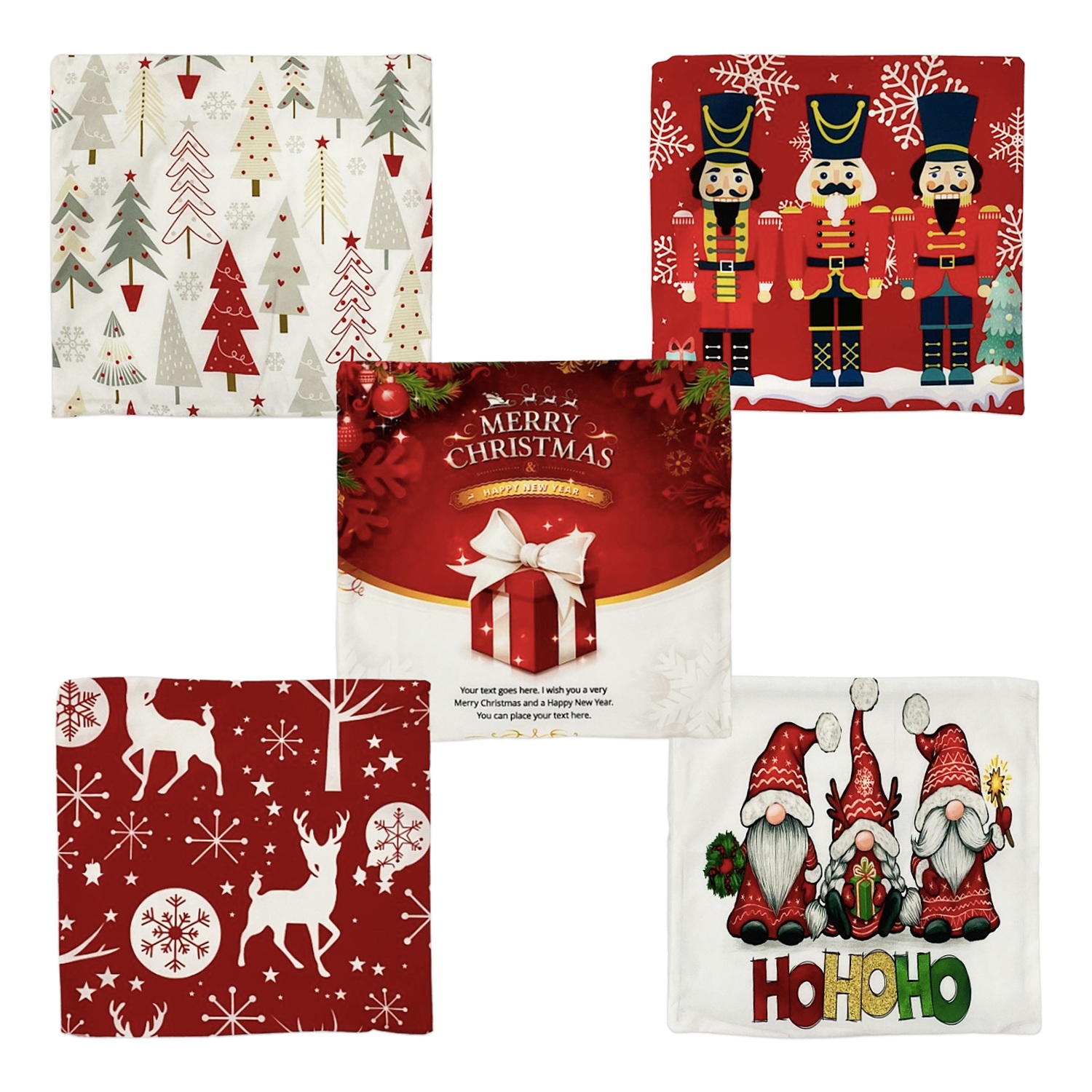 FUNDA NAVIDEÑA PARA ALMOHADA 43*43CM (PQTX12)