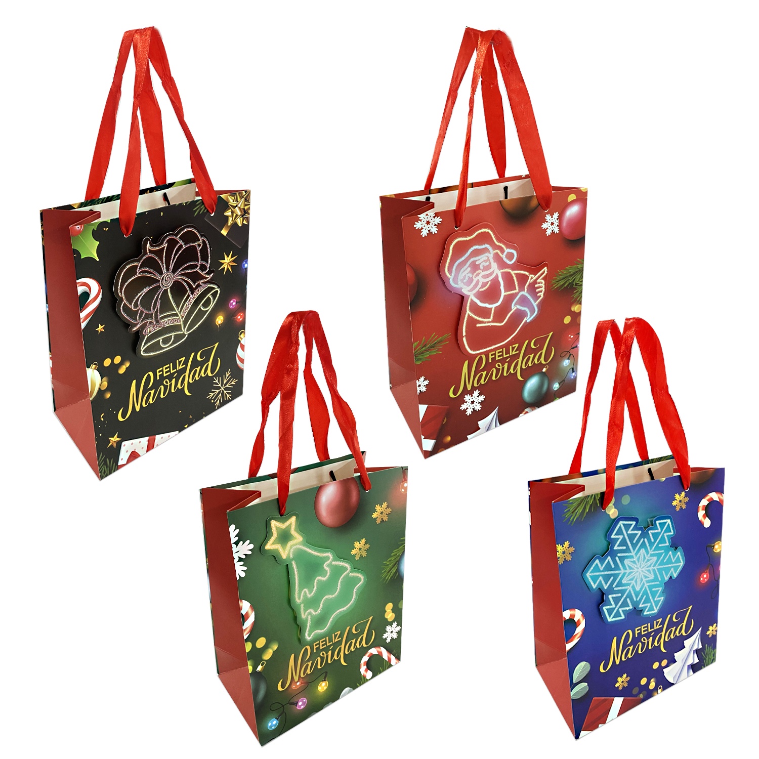 BOLSA DE REGALO NAVIDEÑA (PQTX12)