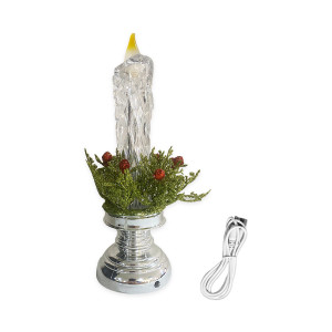 VELA NAVIDEÑA LUZ CALIDA (USB Y PILA)