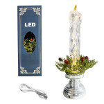 VELA NAVIDEÑA LUZ CALIDA (USB Y PILA)