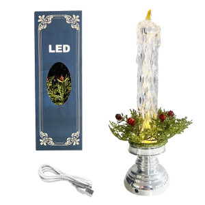 VELA NAVIDEÑA LUZ CALIDA (USB Y PILA)