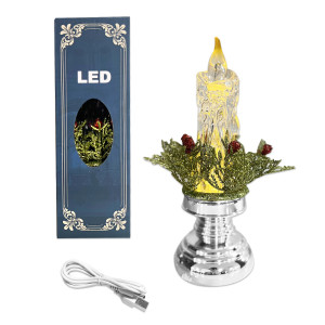 VELA NAVIDEÑA LUZ CALIDA USB Y PILA