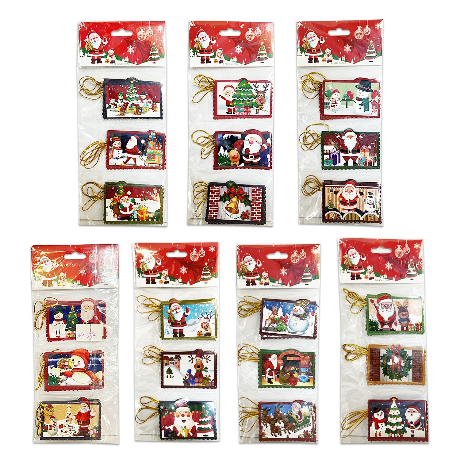 TARJETA NAVIDEÑA DECORATIVA (PQTX12)