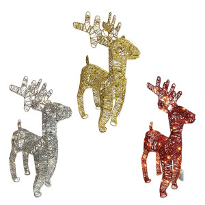 RENO NAVIDEÑO ESCARCHADO CON LUZ 56*28CM