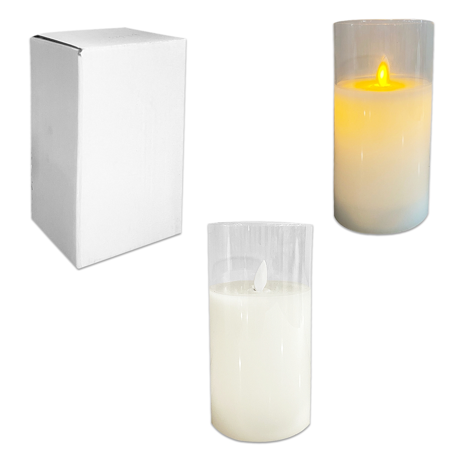 VELON BLANCO EN VIDRIO LUZ CALIDA 7.5*15CM (PILA)