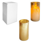 VELON BEIGE EN VIDRIO LUZ CALIDA 7.5*15CM (PILA)