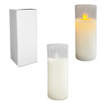 VELON BLANCO EN VIDRIO LUZ CALIDA 7.5*20CM (PILA)