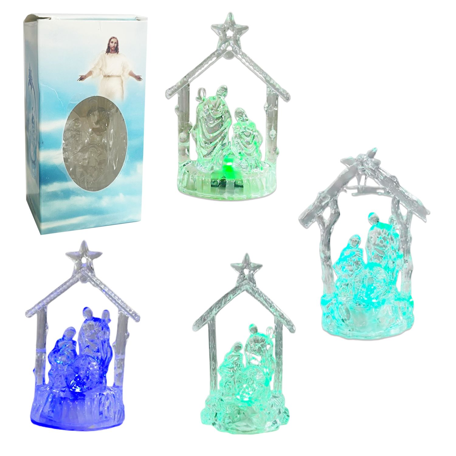 ADORNO PESEBRE LUZ MULTICOLOR