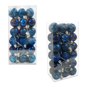 BOLA NAVIDEÑA AZUL OSCURO 4CM X36