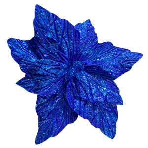 FLOR NAVIDEÑA AZUL 40CM (BJX60)
