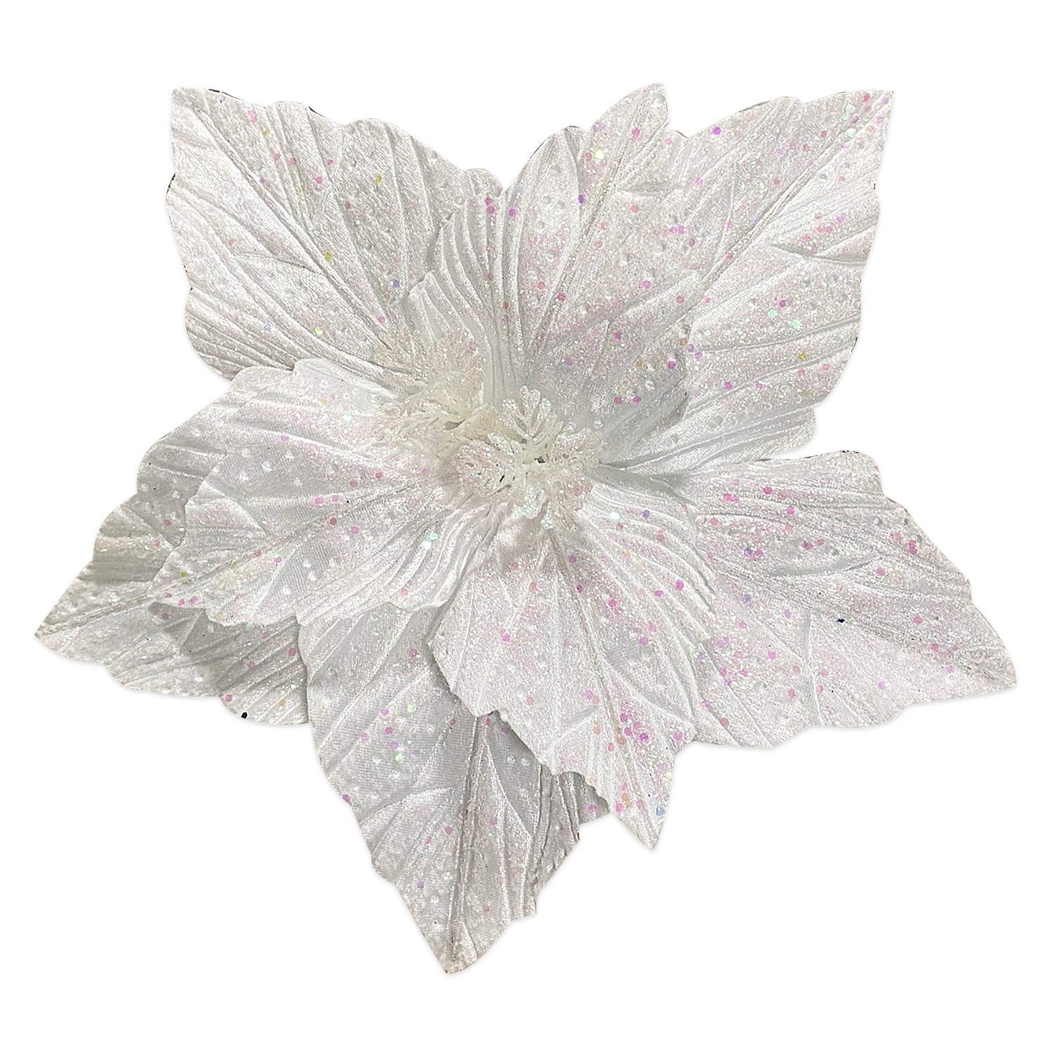 FLOR NAVIDEÑA BLANCA TORNASOL 40CM (BJX60)